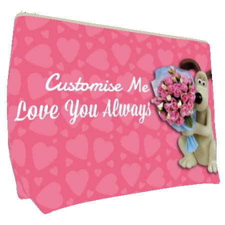 Personalised Wallace And Gromit "Be My Valentine" Large Wash Bag