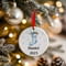 Personalised Blue Christmas Stocking Ceramic Hanging Tree Decoration - 7cm