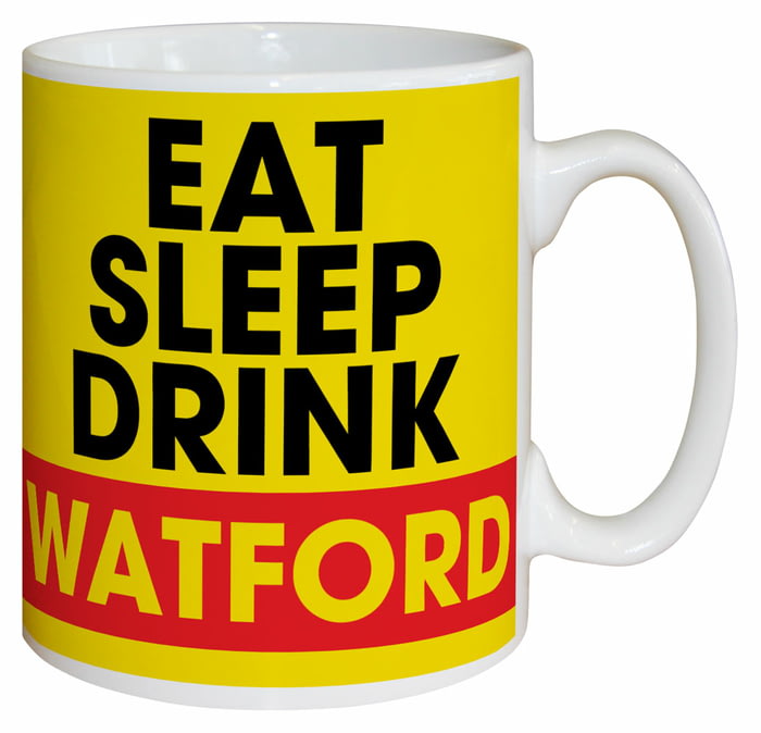 Personalised Watford FC Eat Sleep Drink Mug from Go Find A Gift