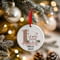 Personalised 1st Christmas Polar Bear Ceramic Hanging Tree Decoration - 7cm