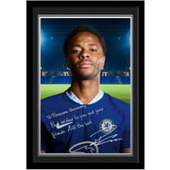 Personalised Chelsea FC Raheem Sterling Autograph A4 Framed Player Photo