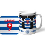 Personalised Queens Park Rangers Dressing Room Shirts Mug & Coaster Set