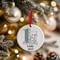 Personalised 1st Christmas Grey Polar Bear Ceramic Hanging Tree Decoration - 7cm