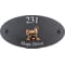 Personalised French Bulldog Motif Oval Slate House Sign Plaque 25x13cm