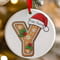 Personalised Gingerbread Initial Letter Christmas Ceramic Hanging Tree Decoration - 7cm