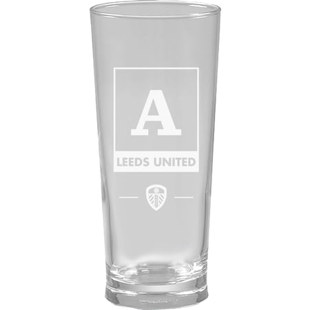 Personalised Leeds United FC Monogram Beer Pint Glass