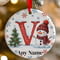 Personalised Snowman Initial A Ceramic Christmas Tree Decoration - 7cm