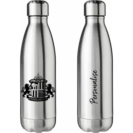 Personalised Sunderland AFC Crest Silver Insulated Water Bottle