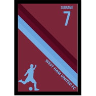 Personalised West Ham United Colour Stripe A4 Framed Print