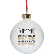 Personalised 4 Things About… Ceramic Christmas Tree Bauble