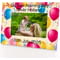 Personalised Balloon Pattern 6x4" Wooden Landscape Photo Frame