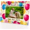 Personalised Balloon Pattern 6x4" Wooden Landscape Photo Frame