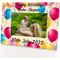Personalised Balloon Pattern 6x4" Wooden Landscape Photo Frame