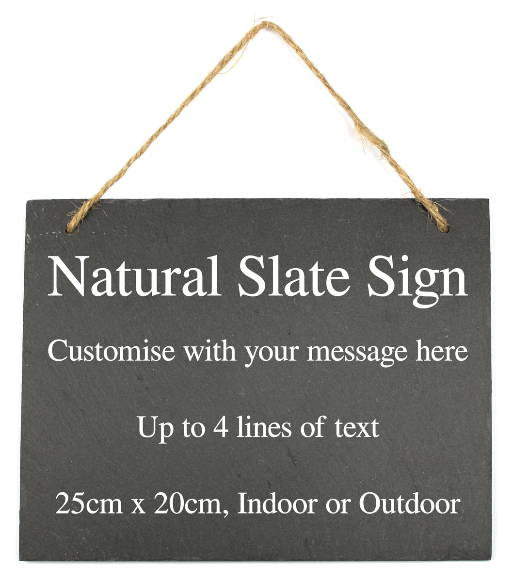 Personalised Engraved Large Hanging Slate Plaquesign 25x20cm From Go Find A T 