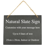 Personalised Large Hanging Slate Plaque/Sign - 25x20cm - Garden, Shed, House, Outdoor sign