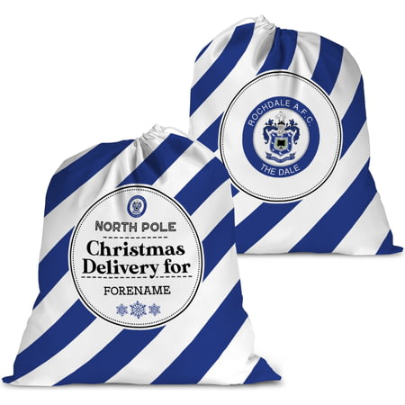Personalised Rochdale AFC FC Christmas Delivery Large Fabric Santa Sack