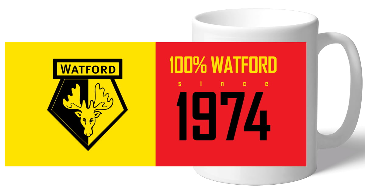 Personalised Watford FC 100 Percent Mug from Go Find A Gift