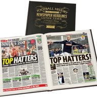 Personalised Luton Town Football Newspaper History Book - A3 Leather Cover