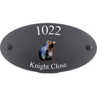 Personalised Mole Wildlife Animal Motif Oval Slate House Sign Plaque 25x13cm
