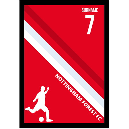 Personalised Nottingham Forest Colour Stripe A4 Framed Print