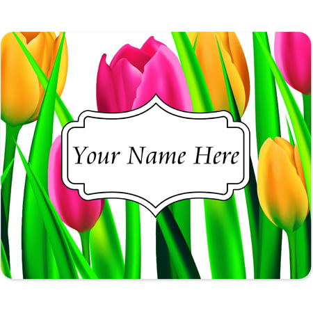 Personalised Tulip Flower Design Mouse Mat