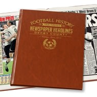 Personalised Derby County Football Newspaper Book - A3 Leatherette Cover