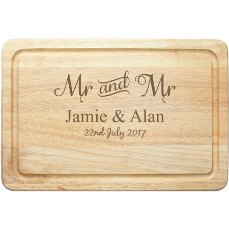 Personalised Mr & Mr Rectangle Wooden Chopping Board