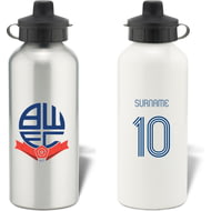 Personalised Bolton Wanderers Retro Shirt Aluminium Sports Water Bottle