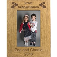 Personalised Great Grandchilden Portrait Wooden Photo Frame