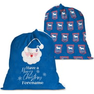 Personalised Ipswich Town FC Merry Christmas Large Fabric Santa Sack