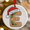 Personalised Gingerbread Initial Letter Christmas Ceramic Hanging Tree Decoration - 7cm