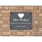Personalised Heart Motif Slate Plaque/Sign With Wall Fixings - 25x20cm - Garden, Shed, House Sign