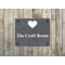 Personalised Heart Motif Slate Plaque/Sign With Wall Fixings - 25x20cm - Garden, Shed, House Sign