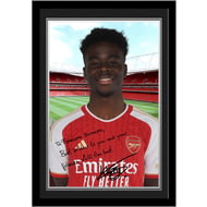 Personalised Arsenal FC Bukayo Saka Autograph A4 Framed Player Photo