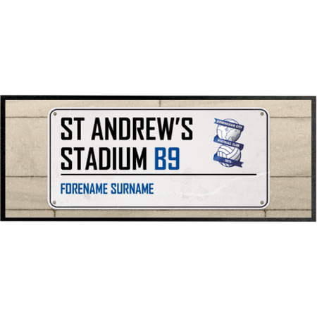 Personalised Birmingham City St Andrews Stadium Street Sign Regular Bar Runner