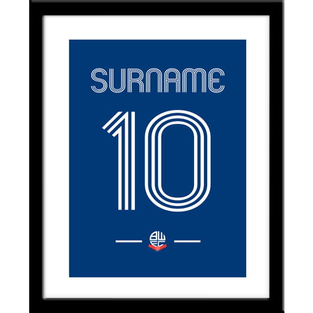 Personalised Bolton Wanderers Retro Shirt Framed Print