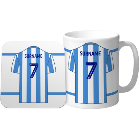 Personalised Huddersfield Town AFC FC Shirt Mug & Coaster Set