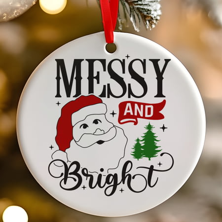 Messy And Bright Funny Ceramic Christmas Tree Decoration - 7cm