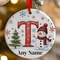 Personalised Snowman Initial A Ceramic Christmas Tree Decoration - 7cm