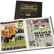 Personalised Wolverhampton Wanderers Football Newspaper Book - A3 Leather Cover