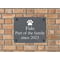 Personalised Paw Print Motif Slate Plaque/Sign With Wall Fixings - 25x20cm -Garden, Shed, House Sign