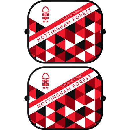 Personalised Nottingham Forest FC Patterned Pair of Car Side Window Sunshades