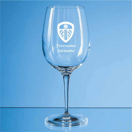 Personalised Leeds United FC Crest 480ml Wine Glass