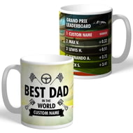 Personalised Best Dad In The World Grand Prix 11oz Ceramic Mug 