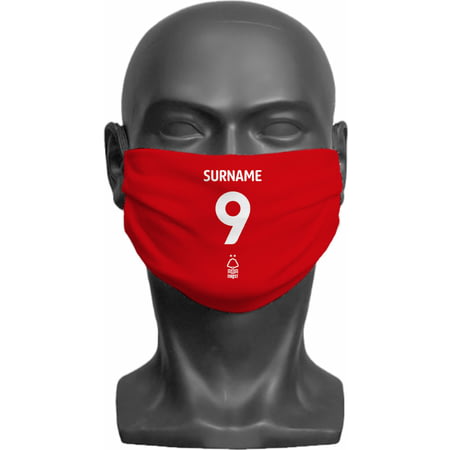 Personalised Nottingham Forest FC Back Of Shirt Adult Face Mask