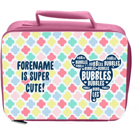 Personalised Powerpuff Girls Bubbles Silhouette Insulated Lunch Bag - Pink