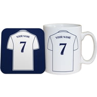 Personalised Tottenham Hotspur FC Shirt Mug & Coaster Set