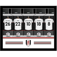 Personalised Fulham FC Dressing Room Shirts Framed Print