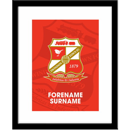 Personalised Swindon Town FC Bold Crest Framed Print