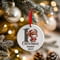 Personalised 1st Christmas Bunny Rabbit Ceramic Hanging Tree Decoration - 7cm